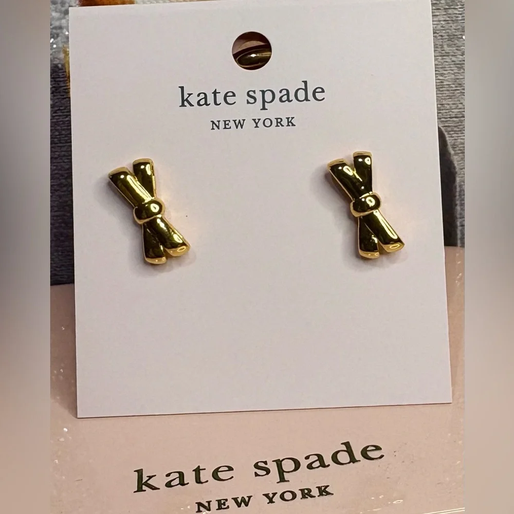 kate spade gold bow stud earrings